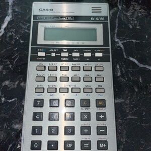 Vintage RARE CASIO FX-8100B Scientific Calculator Chronogr For Parts Only